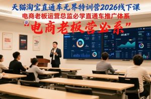 天猫淘宝直通车无界特训营2026线下课，电商老板运营总监必学直通车推广体系-最全资源库