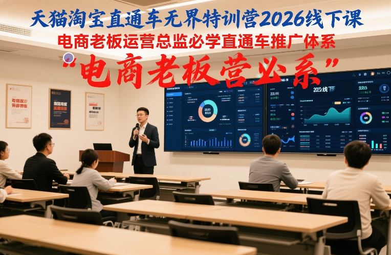 天猫淘宝直通车无界特训营2026线下课，电商老板运营总监必学直通车推广体系-最全资源库