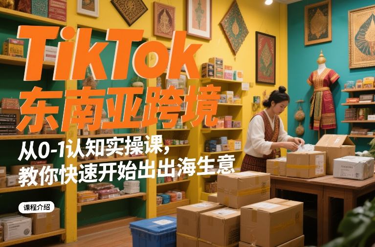 TikTok东南亚跨境从0-1认知实操课，教你快速开始出海生意-最全资源库