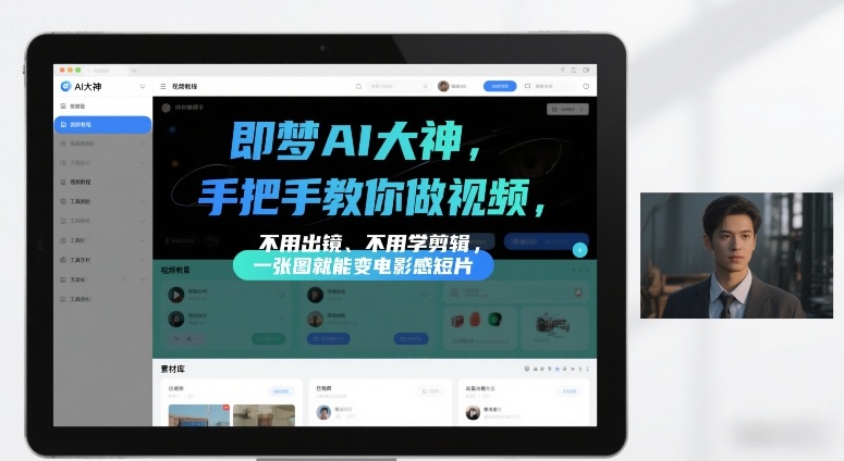 即梦AI大神手把手教你做视频，不用出镜、不用学剪辑，一张图就能变电影感短片-最全资源库