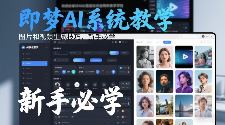 即梦AI系统教学,图片和视频生成技巧,新手必学-最全资源库