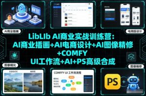 LibLIb AI商业实战训练营：AI商业插画+AI电商设计+AI图像精修+COMFY UI工作流+AI+PS高级合成-最全资源库