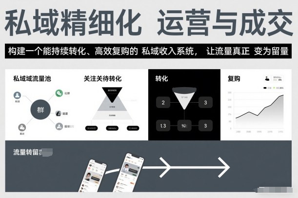 私域精细化运营与成交，构建一个能持续转化、高效复购的私域收入系统，让流量真正变为留量-最全资源库