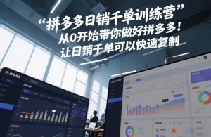 拼多多日销千单训练营，从0开始带你做好拼多多，让日销千单可以快速复制(更新26年1月)-最全资源库
