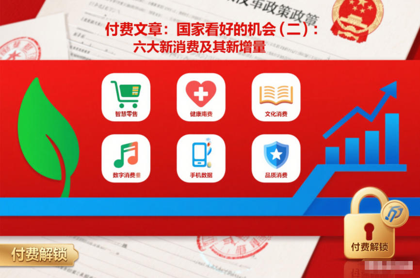 付费文章：国家看好的机会(二)：六大新消费及其新增量-最全资源库