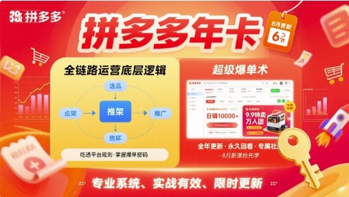 拼多多年卡，拼多多全链路运营底层逻辑，超级爆单术【更新26年1月】-最全资源库