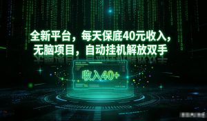 最新看广平台，每天保底30-4米，无脑项目，自动挂G解放双手【揭秘】-最全资源库