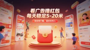 看广告撸红包，每天稳定5-20米，无任何门槛，适合任何人-最全资源库