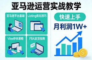 亚马逊运营实战教学，亚马逊平台+Listing优化+Vine秒杀+FBA发货等，快速上手，实现店铺月利润1W-最全资源库