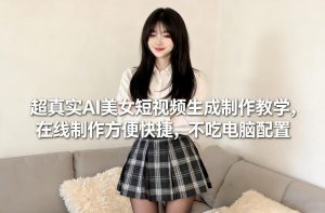 超真实AI美女短视频生成制作教学，在线制作方便快捷，不吃电脑配置，快速起号涨粉-最全资源库