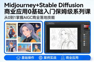 AIGC商业应用Midjourney+Stable Diffusion教程，0基础入门保姆级系列课-最全资源库