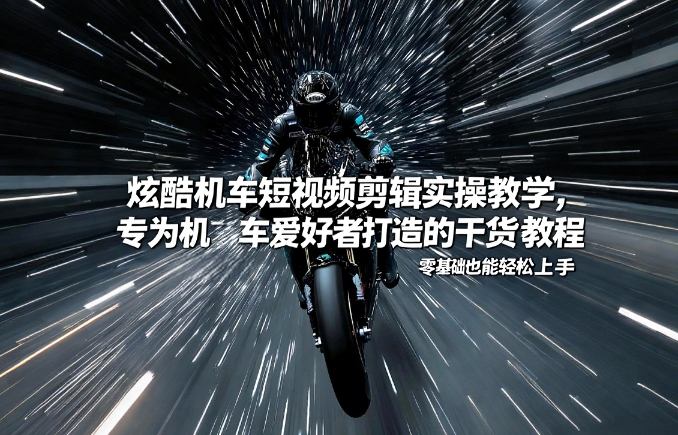 炫酷机车短视频剪辑实操教学，专为机车爱好者打造的干货教程，零基础也能轻松上手-最全资源库