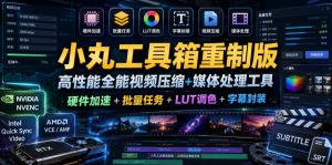 小丸工具箱重制版–高性能全能视频压缩+媒体处理工具|硬件加速+批量任务+LUT调色+字幕封装-最全资源库