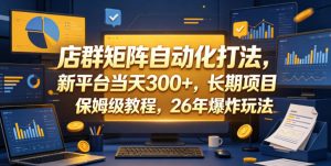 店群矩阵自动化打法，新平台当天300+，长期项目，保姆级教程，26年爆炸玩法【揭秘】-最全资源库