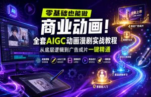 零基础也能做商业动画！全套AIGC动画漫剧实战教程，从底层逻辑到广告成片一键精通-最全资源库