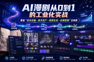 AI漫剧从0到1的工业化实战,覆盖“选本改编—美术资产—视频生成—后期剪辑”全链路(更新6月)-最全资源库