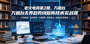 老火电商第2期,万相台无界趋势词矩阵技术实战课,计划搭建・选词布局・分品矩阵・数据优化・放量全流程教程-最全资源库