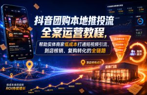 抖音团购本地推投流全案运营教程,帮助实体商家低成本打通短视频引流、到店核销、复购转化的全链路-最全资源库