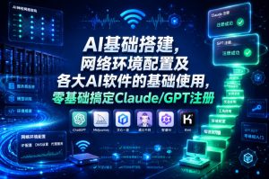 AI基础搭建,网络环境配置及各大AI软件的基础使用,零基础搞定Claude/GPT注册-最全资源库