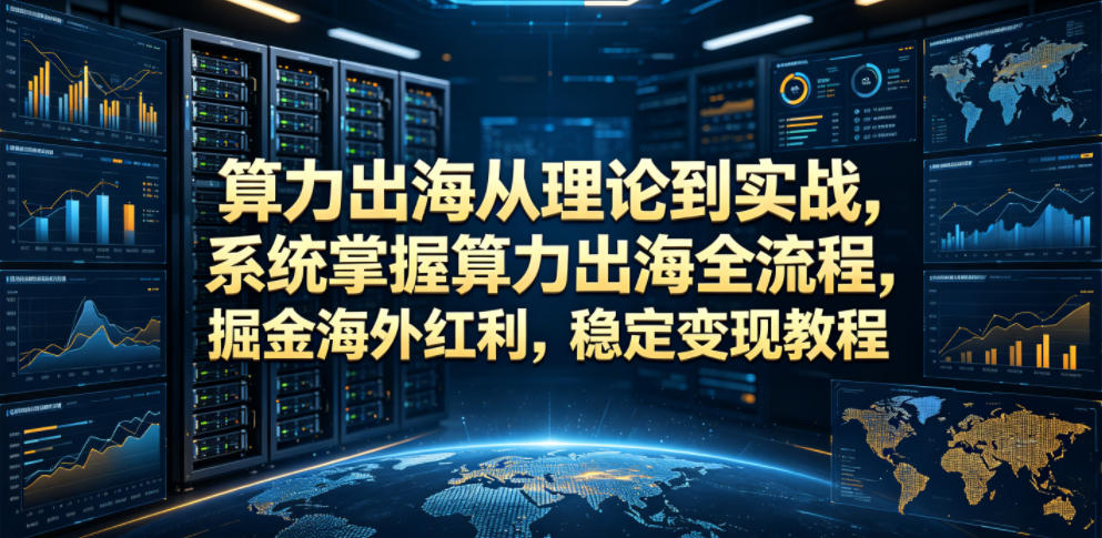 算力出海从理论到实战，系统掌握算力出海全流程，掘金海外红利，稳定变现教程-最全资源库