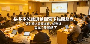 拼多多总裁班特训营下线课复盘,强付费才是硬道理,想賺钱,来这2天就够了-最全资源库