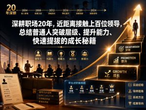 付费文章:深耕职场20年,近距离接触上百位领导,总结普通人突破层级、提升能力、快速提拔的成长秘籍(全网独家干货)-最全资源库