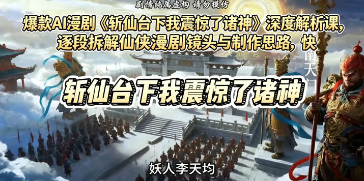 爆款AI漫剧《斩仙台下我震惊了诸神》深度解析课，逐段拆解仙侠漫剧镜头与制作思路，快速复刻爆款创作模式-最全资源库