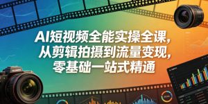 AI短视频全能实操全课,从剪辑拍摄到流量变现,零基础一站式精通-最全资源库