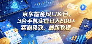 京东掘金风口项目,3台手机实操日入600+,实测见效,最新教程【揭秘】-最全资源库
