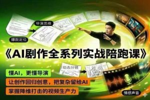 AI剧作全系列实战陪跑课,懂AI,更懂导演,让创作回归创意,把复杂留给AI,掌握降维打击的视频生产力-最全资源库