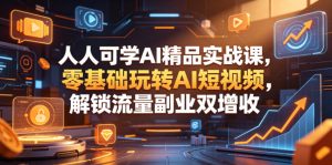 人人可学AI精品实战课,零基础玩转AI短视频,解锁流量副业双增收-最全资源库