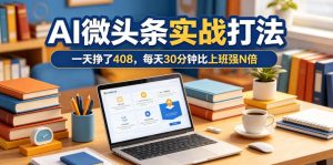 一天挣了408,AI微头条实战打法,每天30分钟比上班强N倍-最全资源库