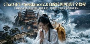 ChatGPT+Seedance2.0白蛇传国风短片全教程|AI脚本撰写+高清出图+视频生成,零基础打造古风原创影视短片-最全资源库