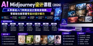 AI Midjourney设计课程(2026),从零基础入门到商业设计落地全链路,零基础也能掌握专业AI设计能力-最全资源库
