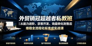 外贸销冠超越者私教班|从能力进阶、获客开发、询盘转化到售后维稳全流程标准化成交实战课-最全资源库