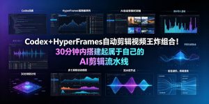 Codex＋HyperFrames自动剪辑视频王炸组合！30分钟内搭建起属于自己的AI剪辑流水线（完整版实操教程手册）-最全资源库