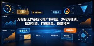 万相台无界系统化推广特训营VI0.0，少花冤枉钱，精准引流、打爆新品、稳提投产（全程录音+字幕）-最全资源库