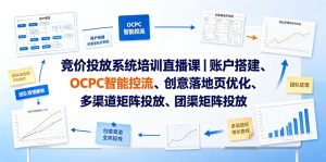 竞价投放系统培训直播课｜账户搭建、OCPC智能控流、创意落地页优化、多渠道矩阵投放、团队管理与副业变现全阶实战-最全资源库